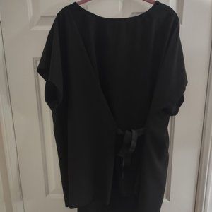 Black Tie Front Lane Bryant Short Sleeve Top